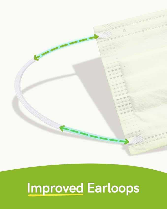 FriCARE Disposable Face Masks, 3-Ply ASTM Level 3 Medical Grade, FSA/HSA Eligible, Breathable & Comfortable for Allergy/Sun Protection, 50 Pack Light Green