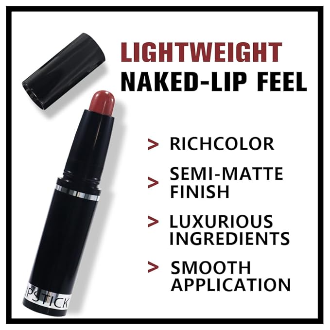 Brown Matte Lipstick Crayon Pencil Set,Velvet Lip Stick for Women 24 Hour Long Lasting Waterproof Lip Liner,Magic Lipstick 24 Hours Original Lip Liner Makeup Stain Long Lasting Waterproof