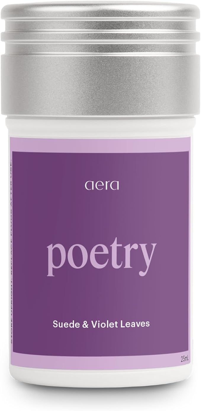 Aera Poetry - Essential Oil for Home – Smooth Suede and Violet Fragrance - Notes of Vetiver, Eucalyptus and Woods - Scent Refill - Works with The Aera Diffuser