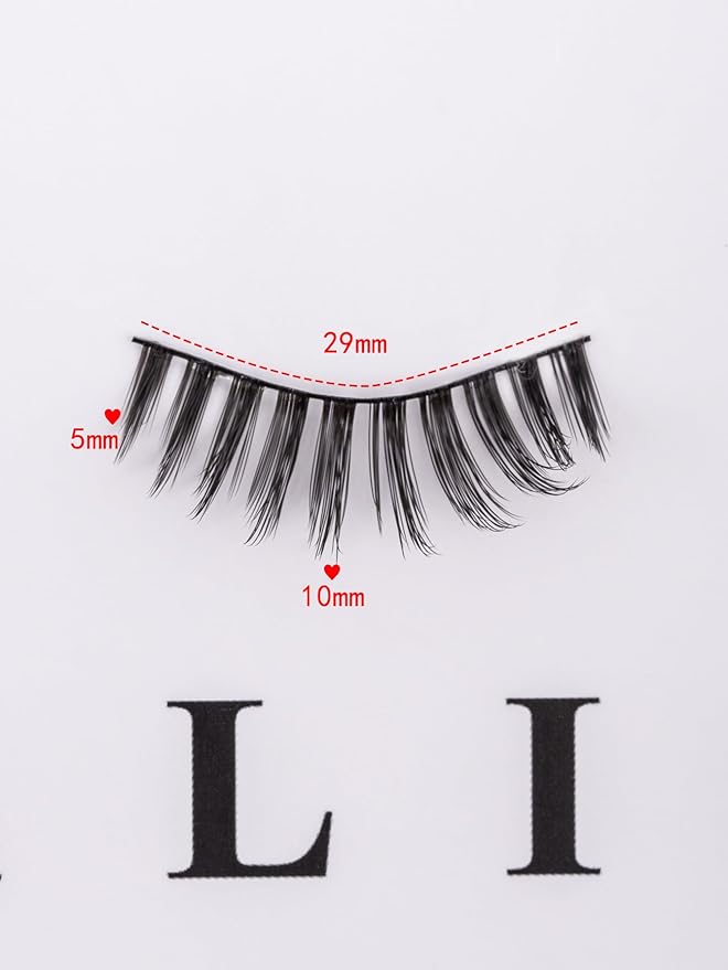 Manga Lashes Anime Eyelashes 10MM Wispy Lashes C Curl False Eyelashes Asian Korean Lash Strips Thin Band Fake Eyelash 7 Pair Siligli