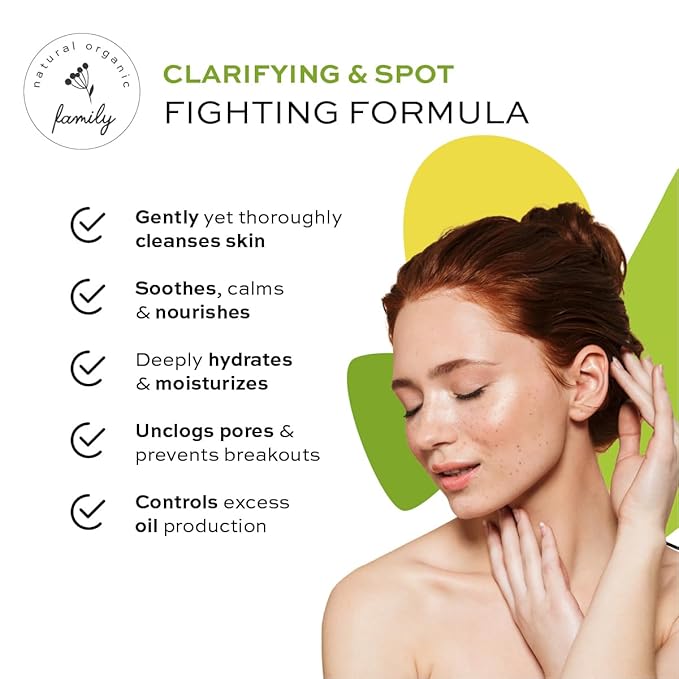 Clarifying Face Wash with Salicylic Acid - Facial Cleanser for Oily, Normal, and Combination Skin - Exfoliating, Pore Minimizing Formula for Teens