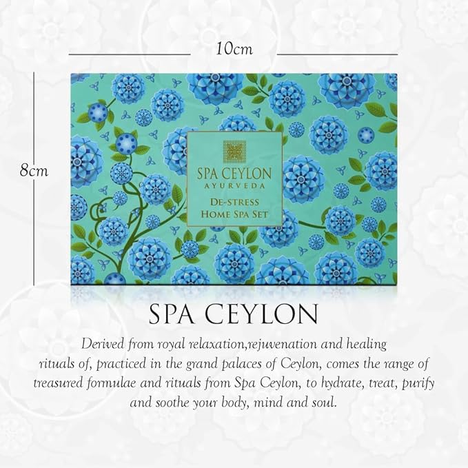 SPA CEYLON De-stress Home Spa Set, Ayurvedic Spa Gift Kit, Natural Pampering Set