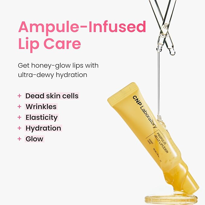CNP Propolis Jelly Tinted Lipcerin™ - 04 Cherry Pie, Hydrating Lip Balm & Gloss with Manuka Honey + Hyaluronic Acid, Korean Skincare, 0.3 fl.oz.