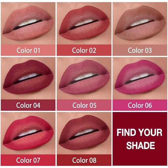 evpct Hot Pink Gradient Matte Lipstick Lip Liner Combo Set for Older Women Long Lasting Waterproof, Rose Red Lips Stick Crayon Pencil Cream Lip Liner and Lipstick Combo Makeup, Flawless Ombre Effect