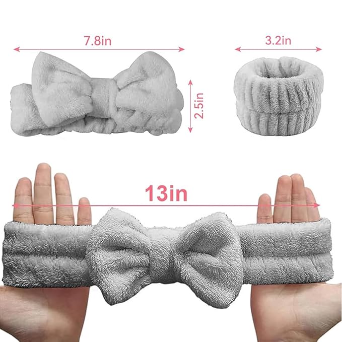 Spa Headband,Makeup Headband Set,For Face Washing Skin Care Accessories,Girls Headbands and Wristbands for Washing Face Head and Wrist Band Set