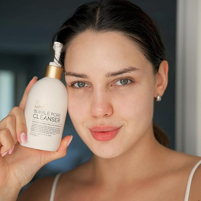 MPC Bubble Pore Cleanser, Korean Face Wash, Gentle Deep Pore Facial Cleanser with Caviar, Blackhead Makeup Remover, Pore Minimizer, Hydrating, Exfoliator, Oily, Dry Skin 10.1 fl oz