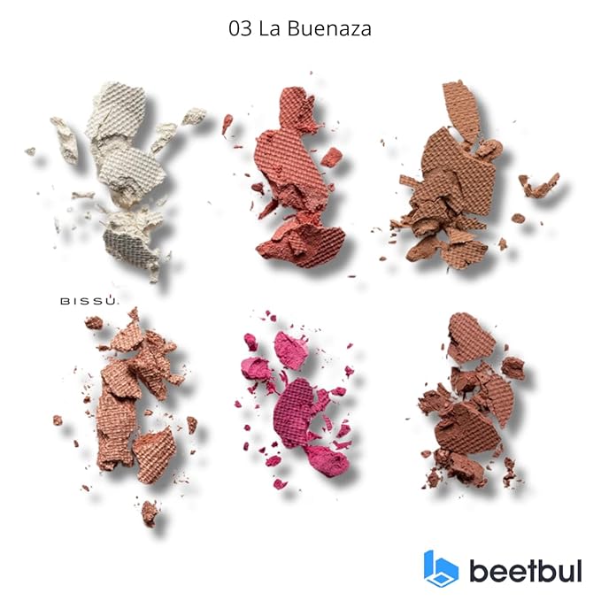 Makeup Kit Bissú 6‑Color Palette + Velvet Puff + 2 Finger Puffs + Makeup Sponge + Exfoliating Sponge (4 Styles) (03 La Buenaza)