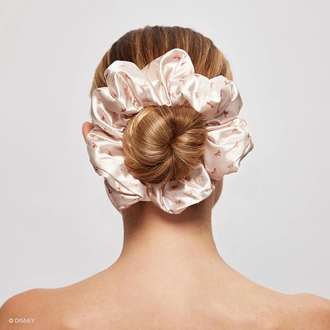Kitsch & Disney Satin Scrunchies for Women - No Crease Hair Ties for Girls | Big Scrunchies with All Hair Types and Textures, Perfect for Day or Night | Ideal Gifts for Women - 2 Pcs, Desert Crown