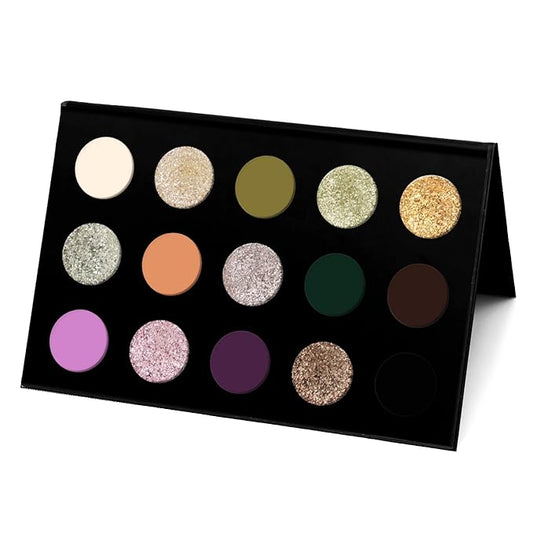 15 color eyeshadow palette,super multi-chrome vegan eye shadow,High pigment matte+Shine duochrome+Metallic shades,Cruelty- Free Makeup Pallet,No Flaking,Super Smooth
