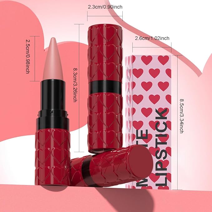 Nude Pink Gradient Matte Lipstick Crayon Lip Liner pencil,Crayon Form and Cone Tip 2-in-1 Lip Liner and Lipstick Lip Combo Set Achieve Flawless Contour Gradual Ombre Effect lip Pencil for Old Women