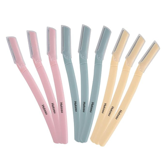 Facial Razor and Eyebrow Razor for Women – Dermaplane Razor, Face Dermaplaning Tool, Eyebrow Shaper for Women, Ideal Disposable Face Razors for Peach Fuzz - 9pcs