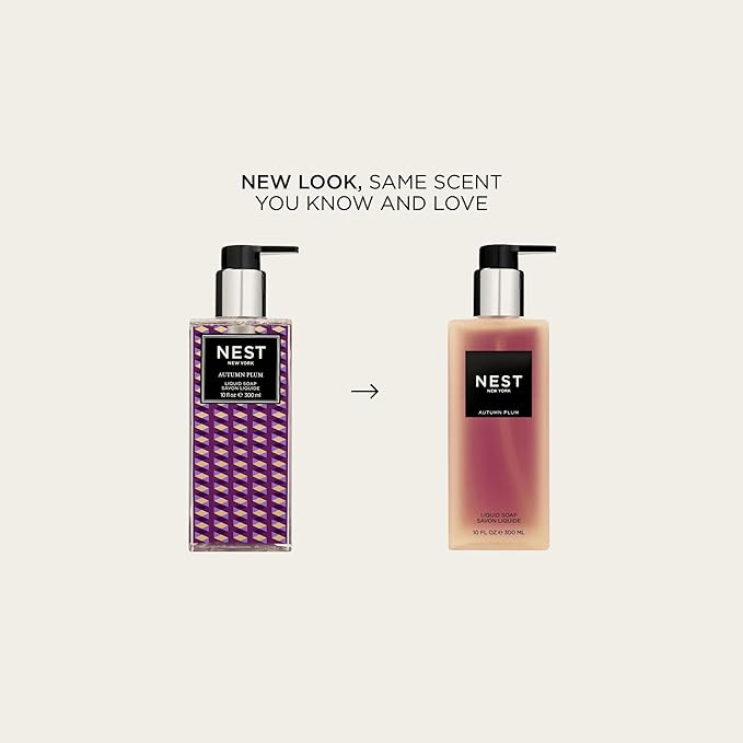 NEST New York Liquid Soap, Autumn Plum - 10 fl oz - Cleanses & Nourishes Skin - Approx. 300 Pumps Per Bottle - Gluten Free & Cruelty Free