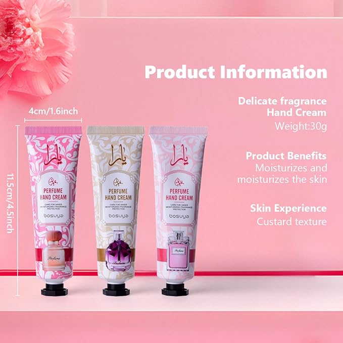 5 Pack Hand Cream for Dry Cracked Hands,Easter Basket Stuffers,Gifts for Women,Girls,Mothers Day Gifts,Natural Plant Fragrance Mini Hand Lotion Moisturizing Hand Care Cream