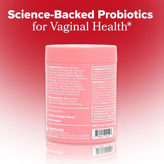 O Positiv URO Vaginal Probiotics for Women pH Balance with Prebiotics & Lactobacillus Probiotic Blend - Vaginal Health Supplement - Promote Healthy Vaginal Odor & Vaginal Flora, 60 Count (Pack of 2)