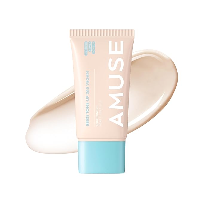 Amuse SEOUL 365 Vegan Beige tone Up Cream | Summer Foundation, Base-skip Tone Up, Beige Color, Natural Coverage, Lightweight, Non-Sticky Facial Lotion, Glow Finish (40ml)