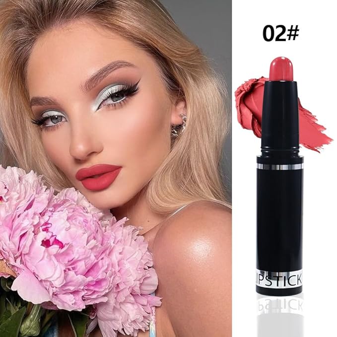 Light Red Matte Lipstick Crayon Pencil Set,Velvet Lip Stick for Women 24 Hour Long Lasting Waterproof Lip Liner,Magic Lipstick 24 Hours Original Lip Liner Makeup Stain Long Lasting Waterproof