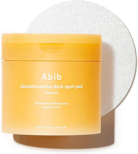Abib Glutathiosome Dark Spot Pad Vita Touch 60pads 4.90 fl.oz. | Korean Brightening Toner Pads for Face with Niacinamide, Glutathione, Exosome, LHA, Cleansing, Disposable, Exfoliant, Skin Care