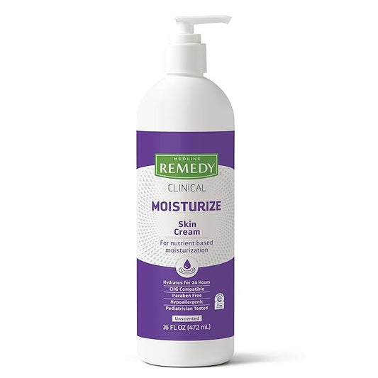 Medline Remedy Phytoplex Nourishing Skin Cream, Unscented Skin Moisturizer, Paraben Free Body Lotion, 16 Fl Oz