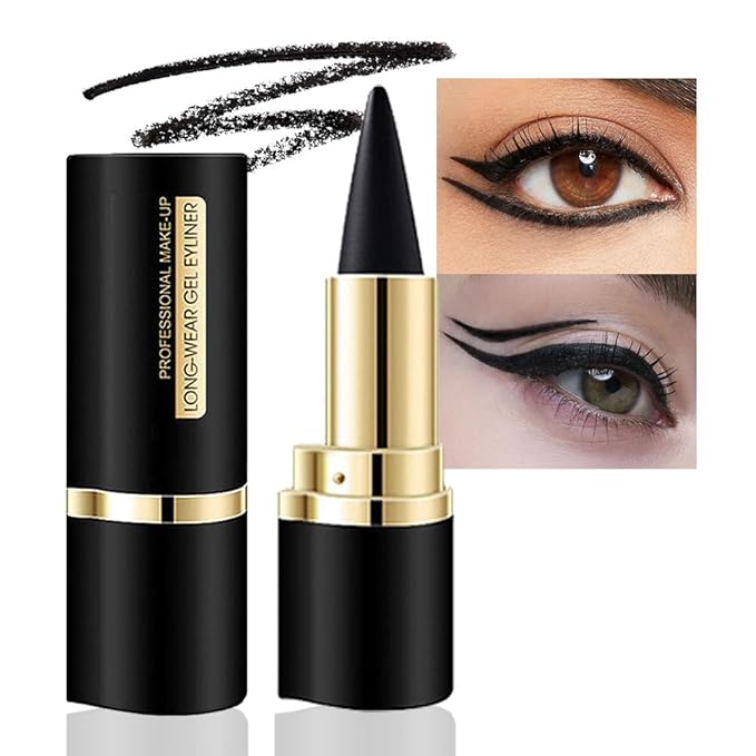 Kaely Black Gel Eyeliner Pencil,Waterproof Smudge Proof Eye Liner Pen,Cat Eye Goth Halloween Makeup,Eye Black Face Paint Lipstick Crayon,Color Colorful Eyeliner Eyeshadow Stick,04