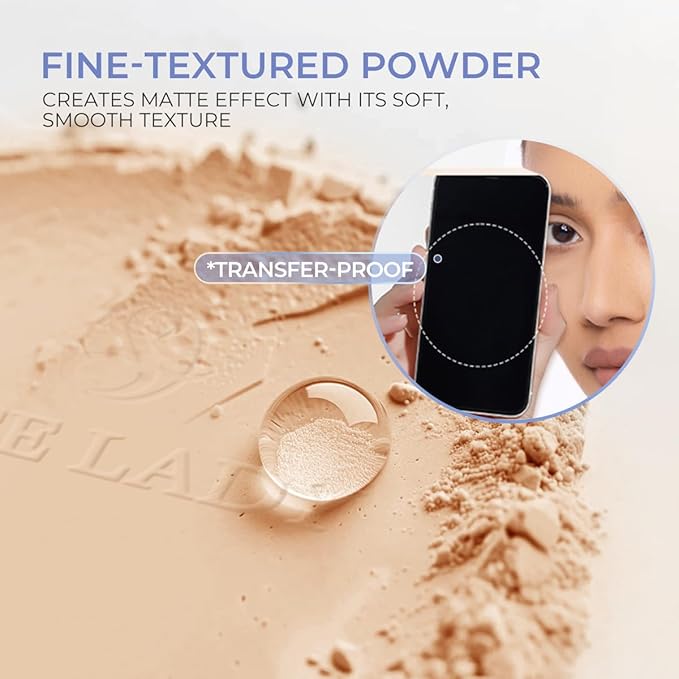 SACE LADY Face Powder Waterproof Sets Makeup, Controls Shine, Smooth Fine Lines for Flawless Lightweight Finish, Long Lasting Matte Compact Setting Powder Cosmetics Cruelty-free, 0.35oz (#02)