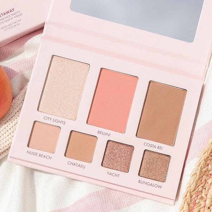 Wander Beauty Getaway Eye & Face Palette - Sunkissed (Light/Medium) - Full Face Makeup Palette Enriched With Vitamin E - For Day & Night Looks - 4 Shadows, Highlighter, Blush, and Bronzer - 0.34 fl oz