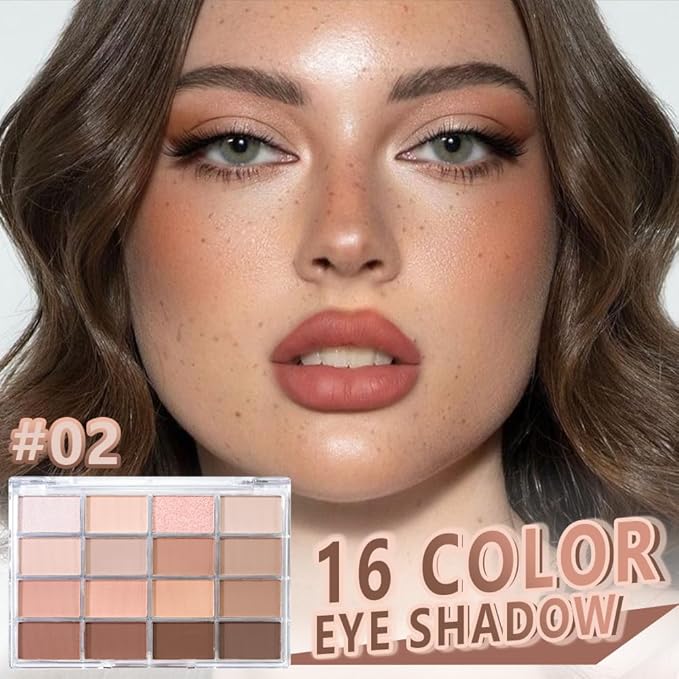 AMY'S DIARY 16 Colors Nude Brown Eyeshadow Palette – Matte & Shimmer Finishes – Warm Caramel, Mocha, Champagne & Taupe Tones eye shadow – Highly Pigmented Neutral Eye Makeup Palette for woman