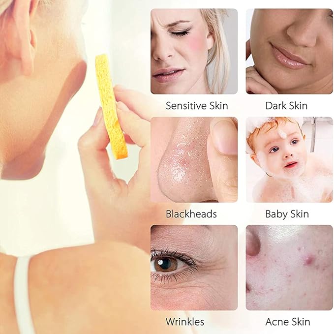 METUUTER 50 PCS Compressed Facial Sponges for Estheticians- 100% Natural Cellulose Face Sponge Professional Cosmetic Spa Sponges for Face Cleansing, Massage, Pore Exfoliating, Mask, Makeup Removal