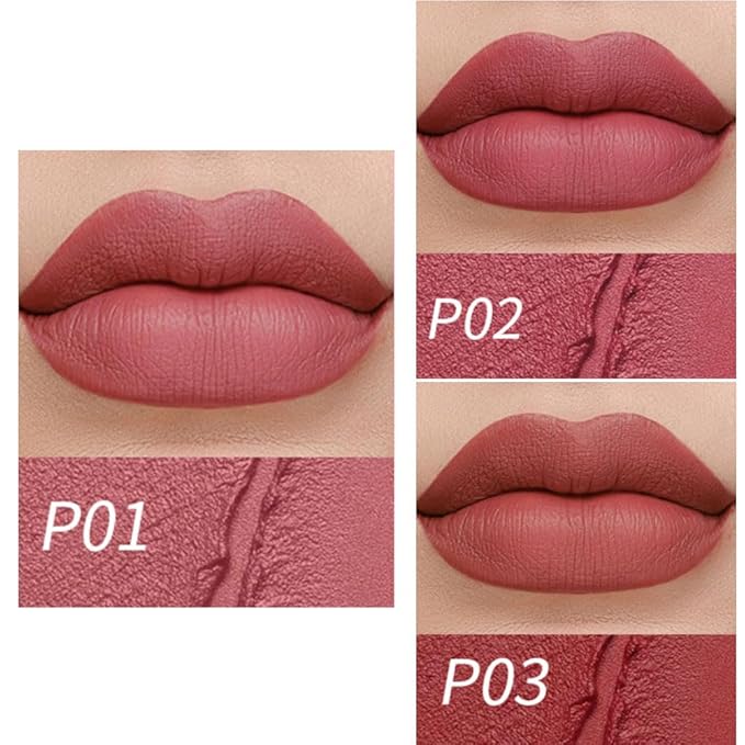 Labiales Magicos 24 Horas Originales: 3 Pcs Matte Velvet Lipstick Set for Women, Nude Long Lasting Matte Lipstick 24H Waterproof for Girls, Natural Lip Makeup