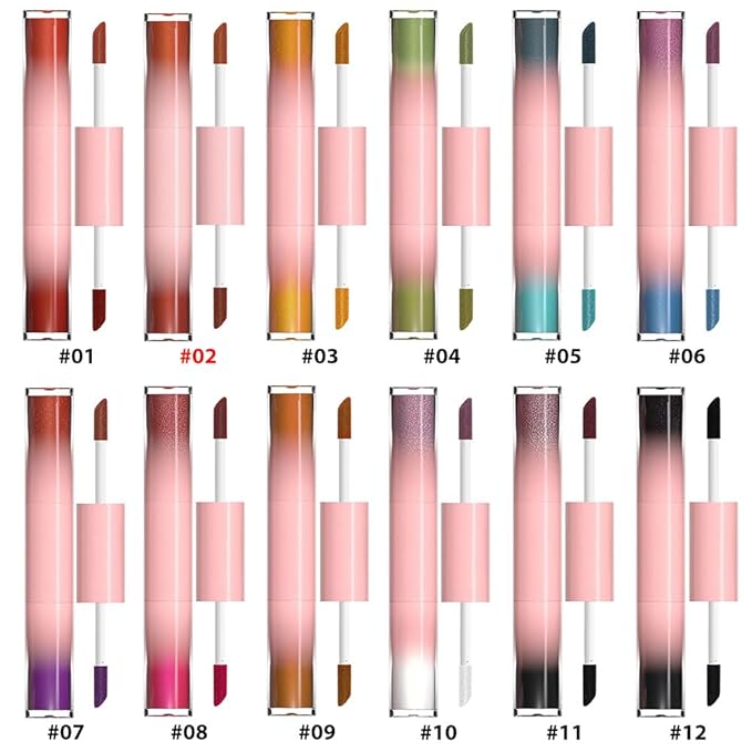 evpct Dual-Ended Shimmer to Glitter Liquid Eyeshadow, Shimmer and Glitter eyeshadow makeup in one stick, Easy Style Formula, Waterproof & Long Lasting Eye Shadow, Matte 02#