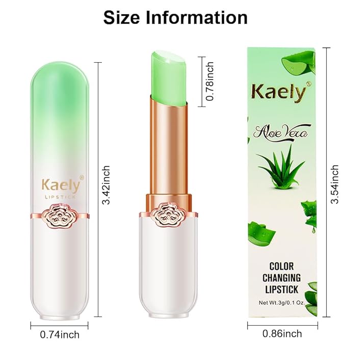 Kaely 3Pcs Peach Aloe Avocado Hydrating Lipstick Tinted Lip Balm, Color Changing PH Lipstick Makeup, Korean Magic Lip Stain Long Lasting Waterproof, labiales magicos 24 horas originales