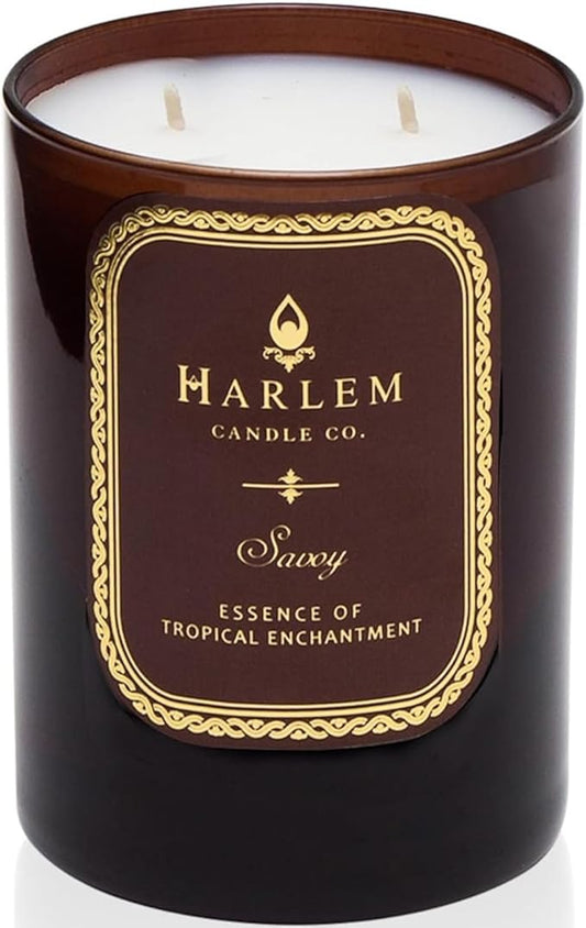 HARLEM CANDLE CO. Savoy - Luxury Scented Soy Candle, 11 oz - 80-Hour Burn Time | Blackcurrant, Mandarin, Green Apple and Lily of The Valley | Scented Candles for Home