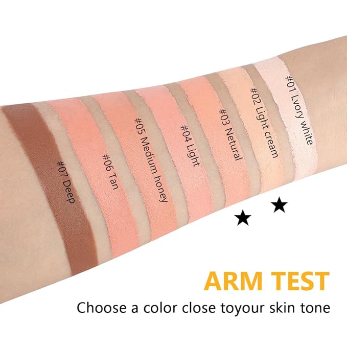 Kaely 2Pcs Pot Concealer Full Coverage Set, Under Eye Brightener Color Correcting Concealer for Dark Circles, Waterproof Foundation Face Makeup Brush Kit, Eye Ring Corrector de ojeras, 02+03