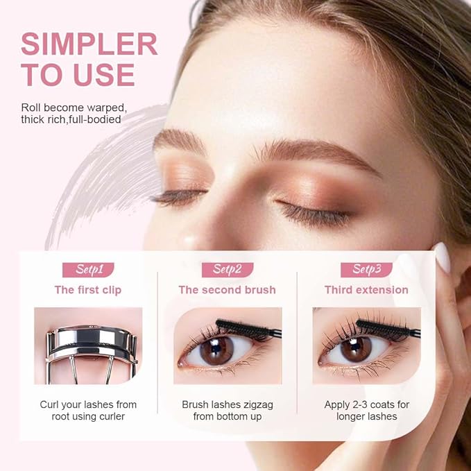 Tubing Mascara 2025 New Curling Mascara Black & Brown for Lash Makeup, Waterproof and Sweatproof Long Lasting Non-Smudged Magic Mascaras (Black+Brown)