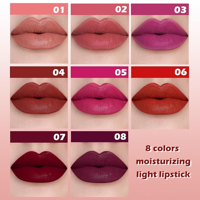 Dark Red Matte Lipstick for Women, Long Lasting Waterproof Transfer-Proof Vegan, 24 Hours Moisturizing Glossy Shine Lip Gloss, Lipstick Palette Beauty Products Makeup All-Day Formula A04#