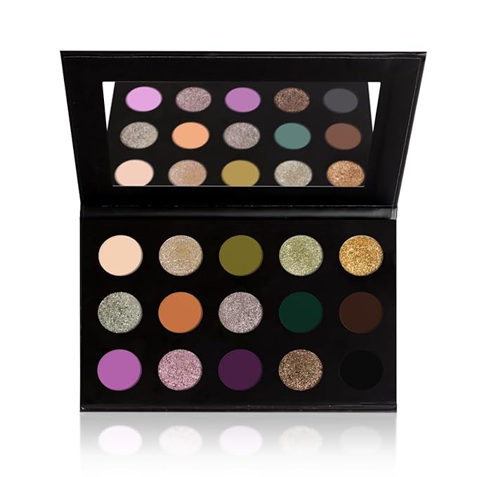 15 color eyeshadow palette,super multi-chrome vegan eye shadow,High pigment matte+Shine duochrome+Metallic shades,Cruelty- Free Makeup Pallet,No Flaking,Super Smooth
