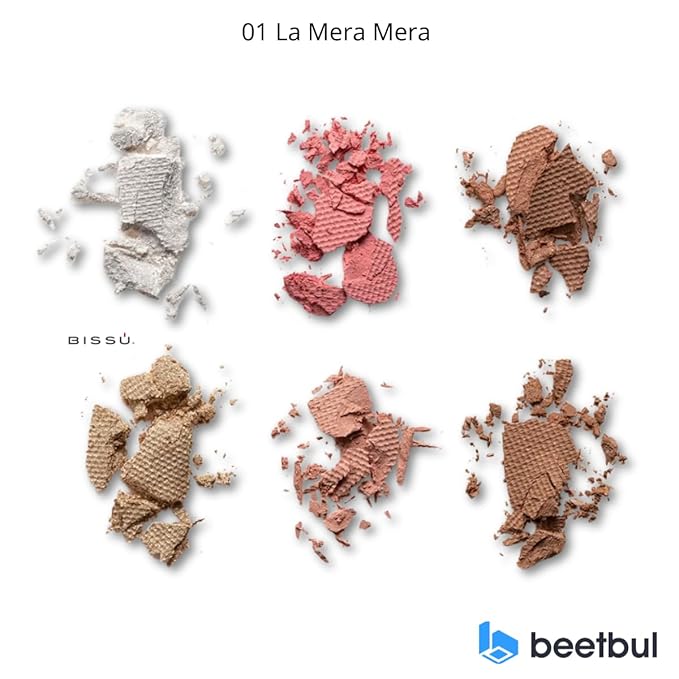 Makeup Kit Bissú 6‑Color Palette + Velvet Puff + 2 Finger Puffs + Makeup Sponge + Exfoliating Sponge (4 Styles) (01 Mera Mera)