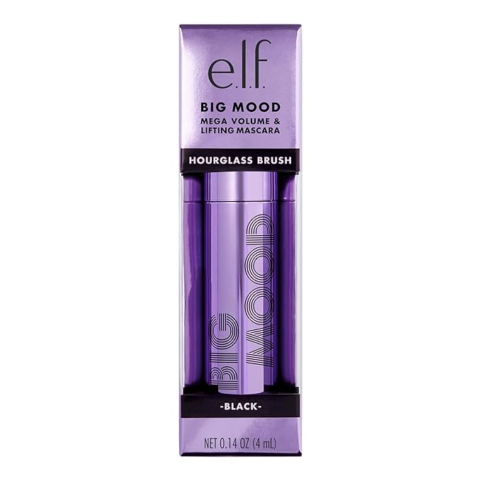 e.l.f. Big Mood Mascara Mini, Instantly Creates Long-Lasting, Bold & Lifted, Voluminous Lashes, Infused with Jojoba Wax, Black