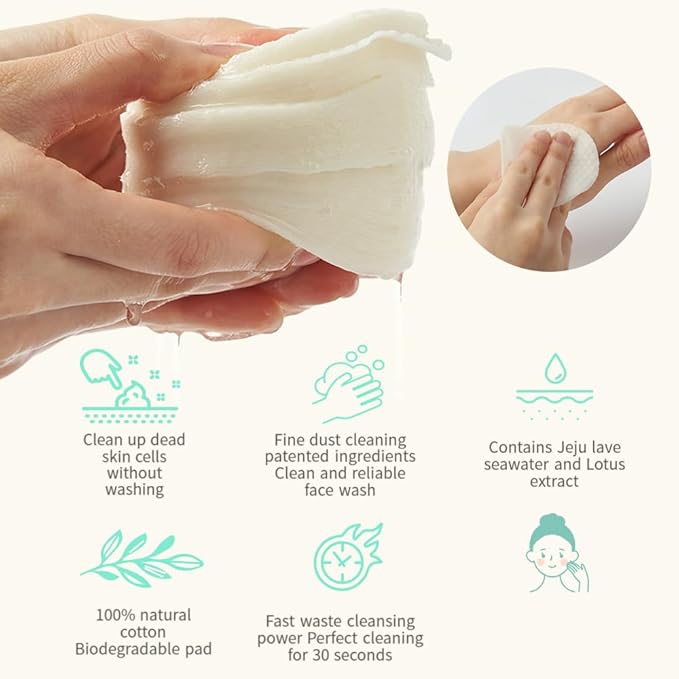 faircell Ultra Soft Cleansing Pads for Face Gentle Exfoliating Dual Texture Cotton Pads for Sensitive Skin with Vitamin C Lotus Extract Daily Makeup Remover Cotton Rounds