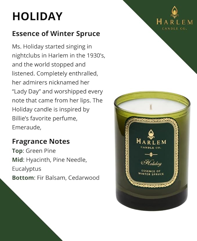 Harlem Candle Co. Holiday Luxury Candle, 11 oz Glass Jar, Double Wick, Soy Wax, Gift Box, Wild Berry, Rose, Absinthe, Angelica, Strawberry Musk, and Birchwood, 80 Hour Burn
