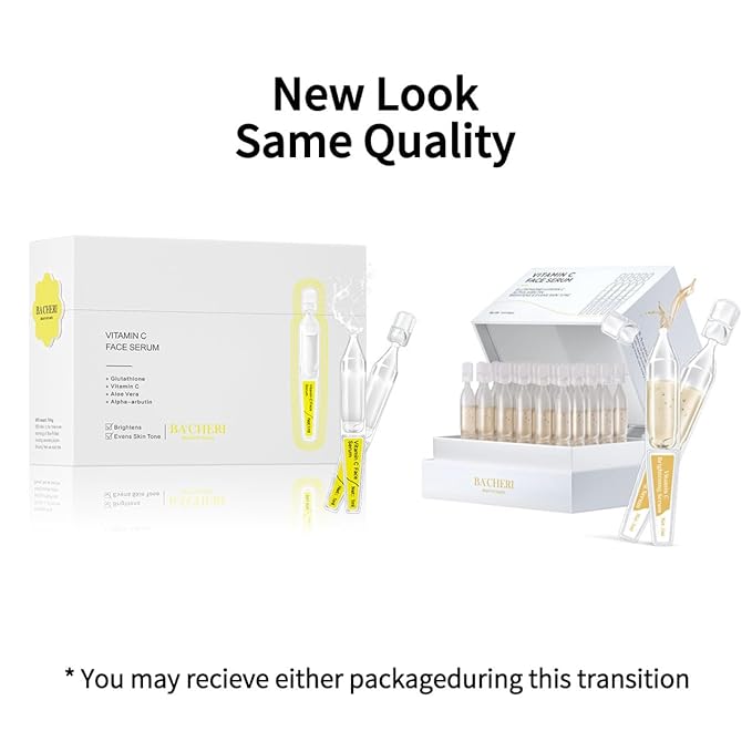 Vitamin C Face Serum with Glutathione, 4D Hyaluronic Acid & Aloe Vera – Lightweight Brightening & Hydrating Ampoule for Daily Skincare, Dark Spots, Sensitive Skin Friendly - (1.0 ml)*30 Vials