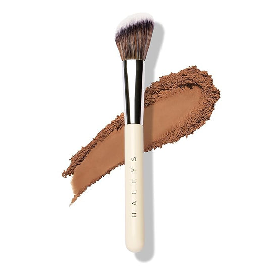 HALEYS Contour Brush VEGAN + CRUELTY-FREE, Angled & Tapered with Fluffy Bristles, Ideal for powder, cream, liquid, Use with blush, contour, bronzer, Sustainable Wood