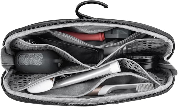 Peak Design Small Wash Pouch, Black, Weatherproof Travel Toiletry Bag, Upright or Hanging Toiletry Kit with Pockets, Magnetic Toothbrush Pocket, Wide UltraZip Opening, Toiletry Bag for Men and Women