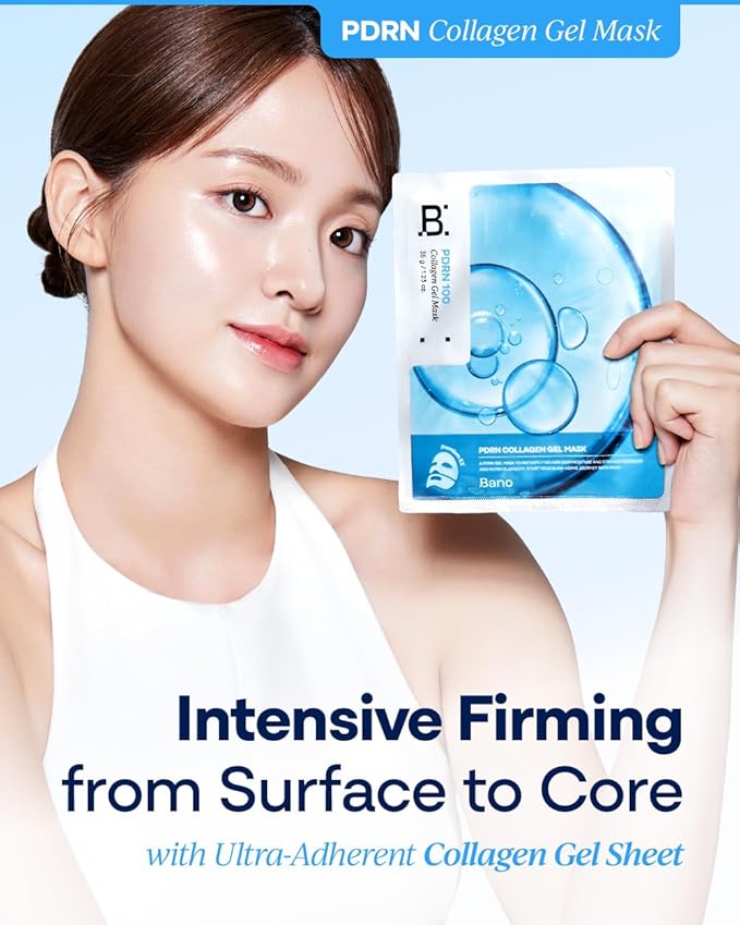 PDRN Collagen Gel Mask - Korean Overnight Face Mask for Firming & Deep Hydrating | Biome PDRN for Skin Elasticity | Korean Skin Care for Sensitive Skin | Fragrance-Free |1.23 oz, 4EA