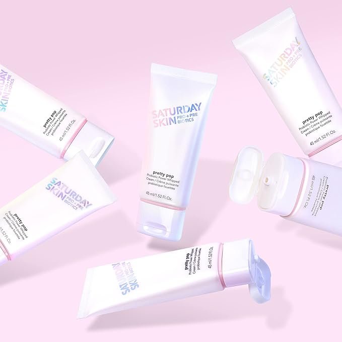 Saturday Skin Pretty Pop Prebiotics & Probiotics whipped Moisturizing Cream Nourishing Allure Best of Beauty K-Beauty Winner 2020 (1.52 Fl Oz)