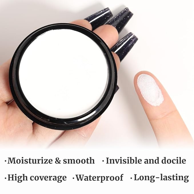 Kaely Pot Concealer Full Coverage, Under Eye Brightener Color Correcting Concealer for Dark Circles, Waterproof Foundation Face Makeup, Eye Ring Corrector de ojeras, 01 White