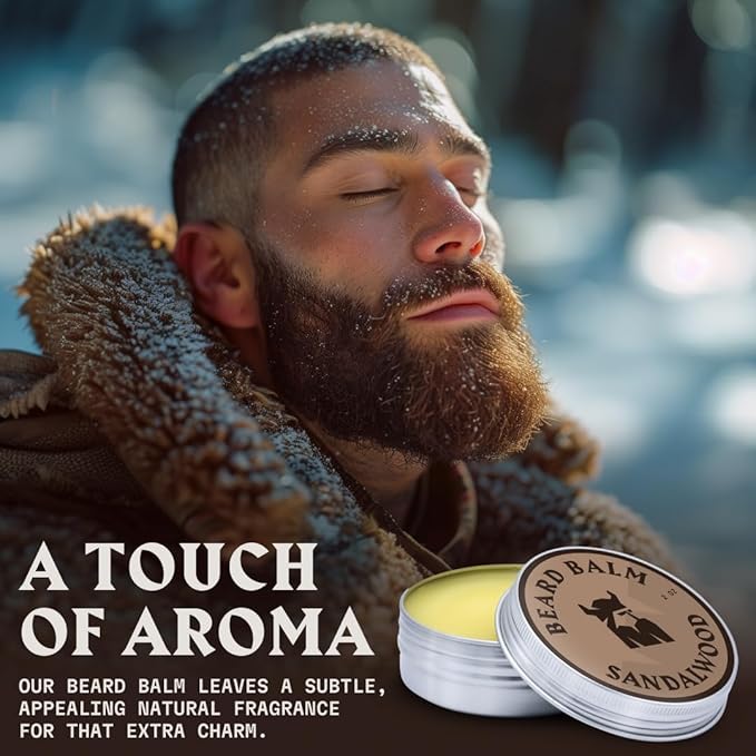 Striking Viking Beard Balm for Men - Leave in Beard Conditioner - Styling Balm Made with Naturally Derived Beard Butter, Argan & Jojoba Oils (2 Ounce (Pack of 1), Sandalwood)