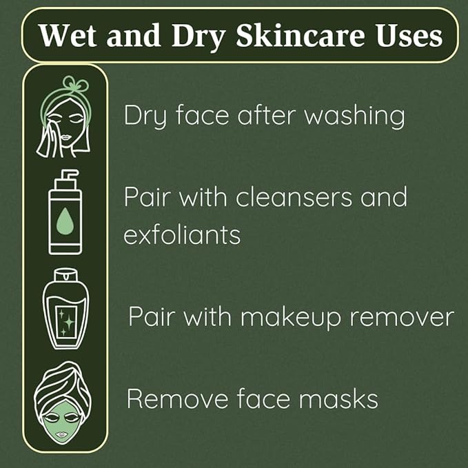 Clean Facial Towels for Sensitive Skin, 100% USDA Biobased Face Towels, 50 Count, Ultra Soft, Makeup Remover Dry Wipes, Viscose