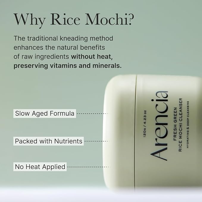 Korean Rice Mochi Face Cleanser - Face Mask, Foaming Cleanser, Gentle Scrub All in One - Deep Cleansing, Moisturizing, Pore Minimizing, Removing Blackhead- with Rice Water & Green Tea, Mugwort
