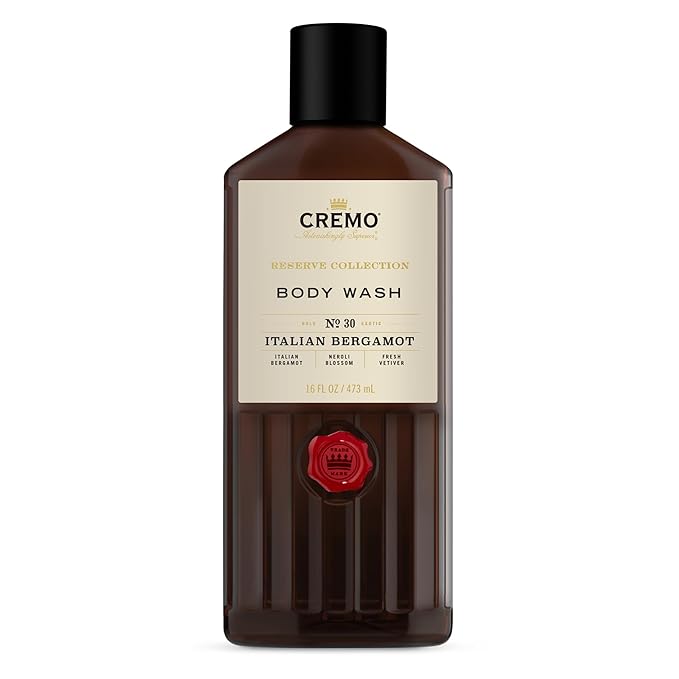 Cremo Premium Barber Grade Hair Styling Thickening Paste, High Hold, Low Shine, 4 Oz & Rich-Lathering Italian Bergamot Body Wash for Men, Notes of Italian Bergamot, Neroli Blossom