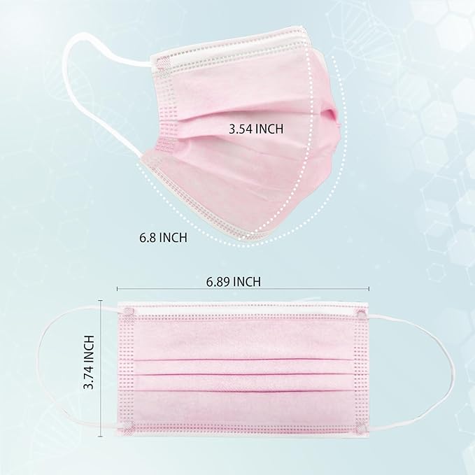 50PCS Disposable Masks Individually Packed 3-Layer Protection Suitable for Adults Elderly and Children.